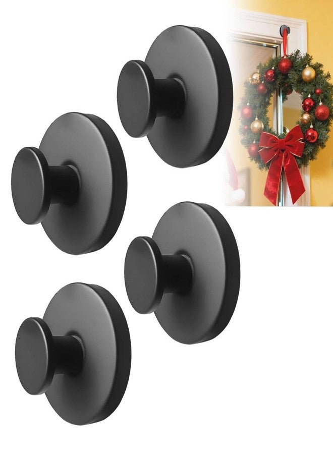 Guojanfon 4Pcs New Model No-Drill Suction Cup Hooks, Wreath Hangers for Front Door, Wreath Hangers for Front Doors, Removable Hooks, Towel Hooks (Black) - Image 1